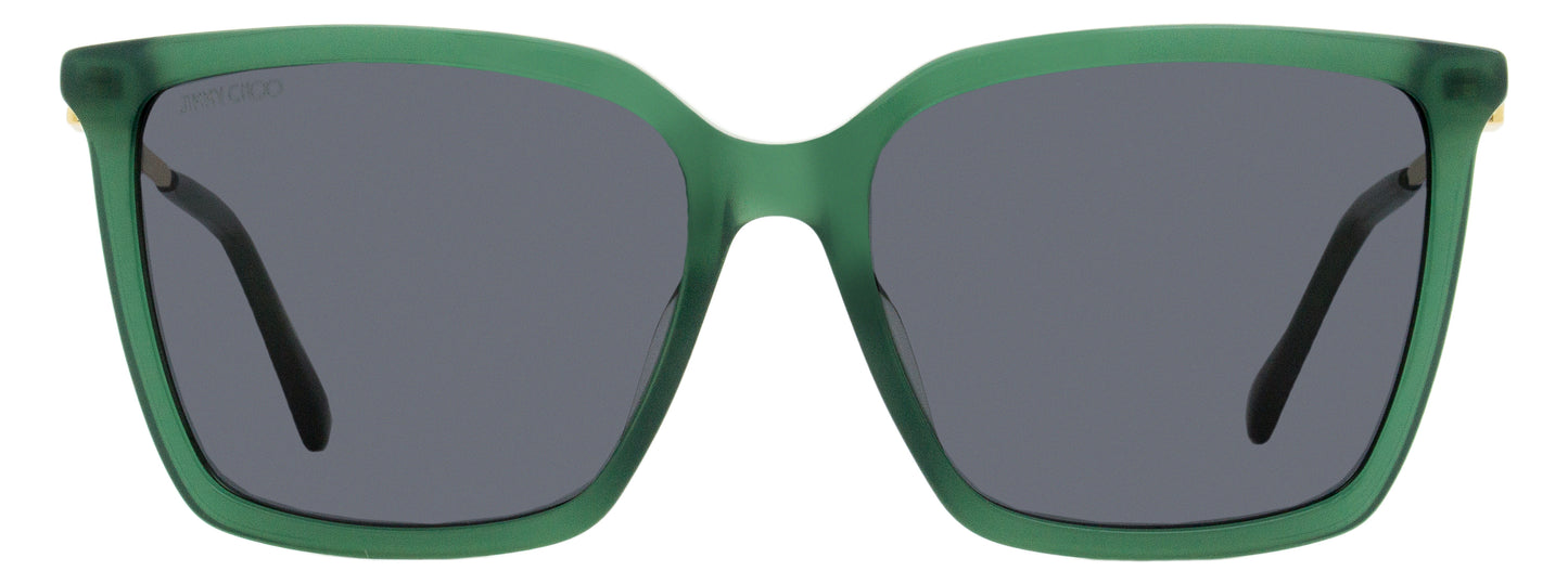 Jimmy Choo Square Sunglasses Totta /G 1EDIR Green/Gold 56mm