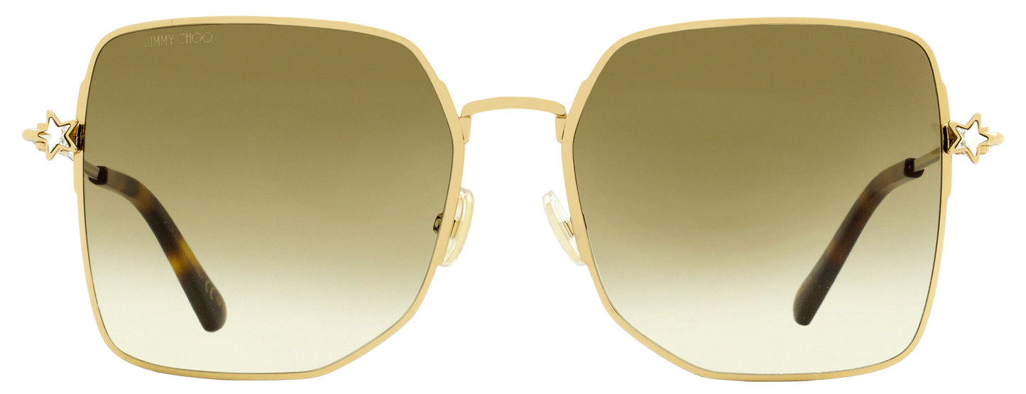 Jimmy Choo Square Sunglasses Trisha/G/SK J5GHA Gold/Havana 58mm