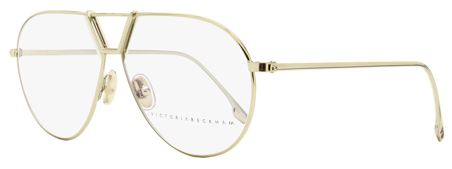 Victoria Beckham Pilot Eyeglasses VB2106 714 Light Gold 58mm 2106