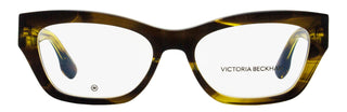 Victoria Beckham Modified Rectangle Eyeglasses VB2675 318 Striped Khaki 53mm