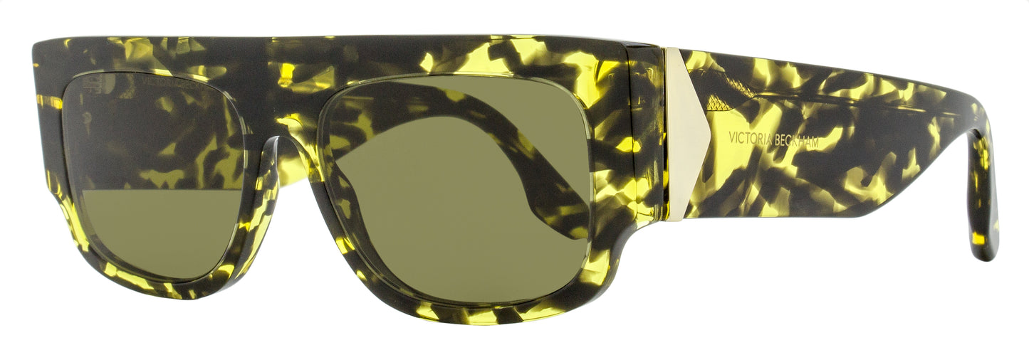 Victoria Beckham V Plaque Sunglasses VB666S 012 Yellow Havana 55mm