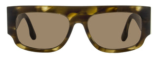 Victoria Beckham V Plaque Sunglasses VB666S 321 Kakhi Horn 55mm