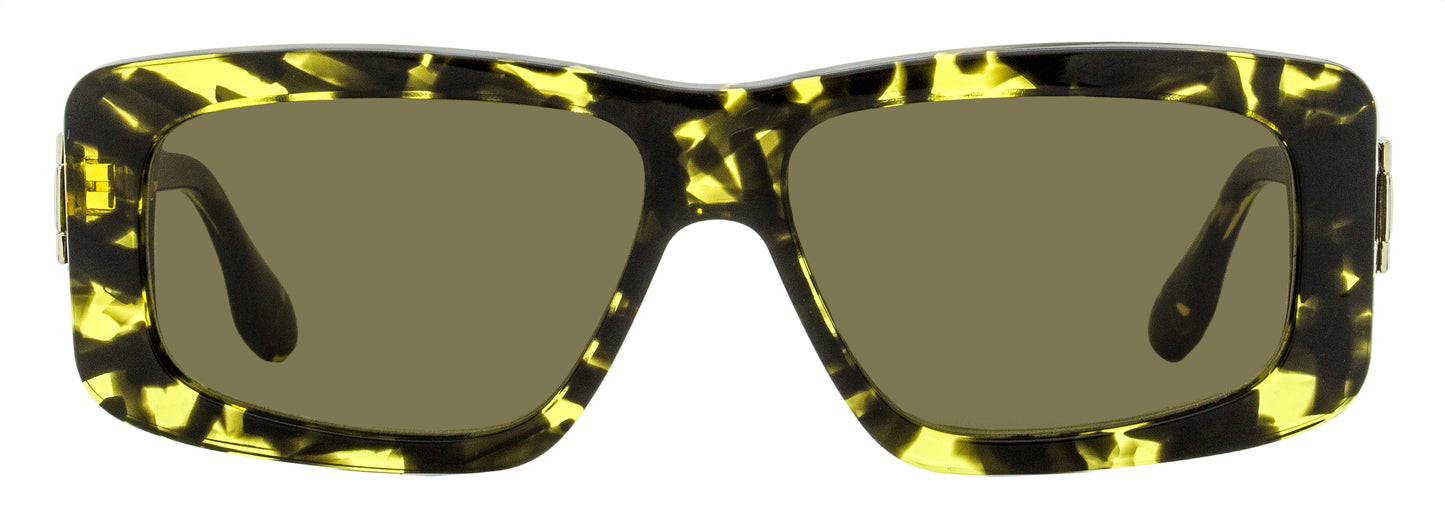 Victoria Beckham Chain Rectangular Sunglasses VB669S 012 Yellow Havana 55mm