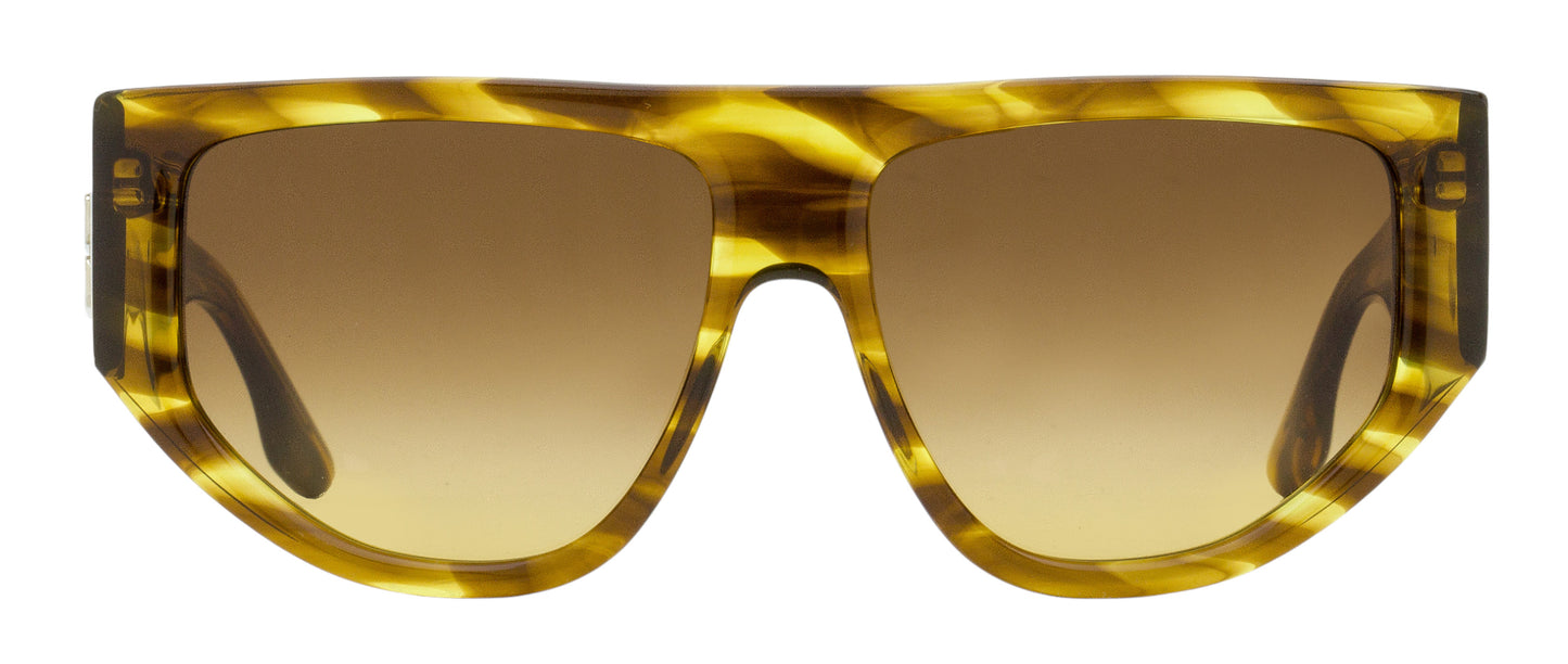 Victoria Beckham B-Monogram Tapered Sunglasses VB676S 224 Striped Tobacco 55mm