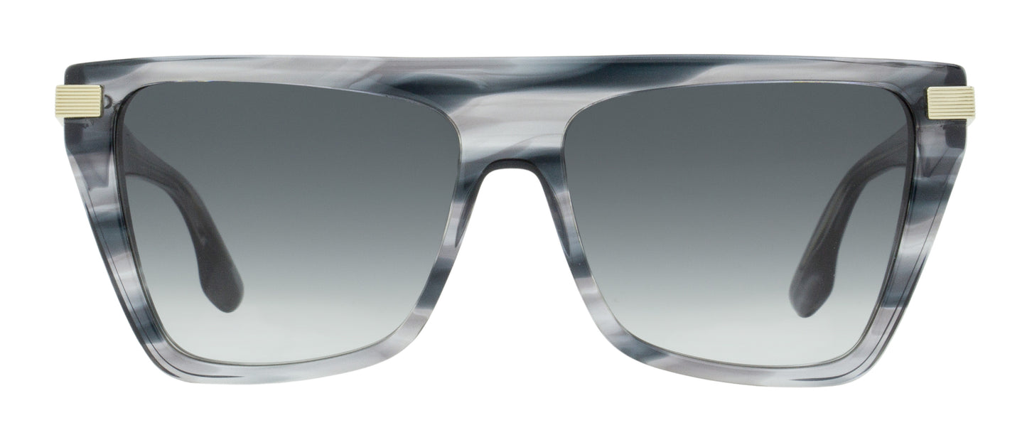 Victoria Beckham Tapered Rectangle Sunglasses VB684S 035 Gray Horn 57mm