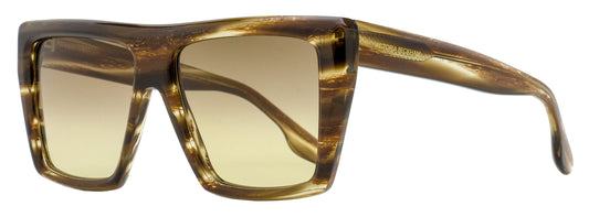 Victoria Beckham Oversized Square Sunglasses VB686S 228 Brown Horn 56mm