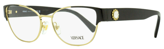 Versace Cat Eye Eyeglasses VE1267B 1433 Gold/Black 53mm