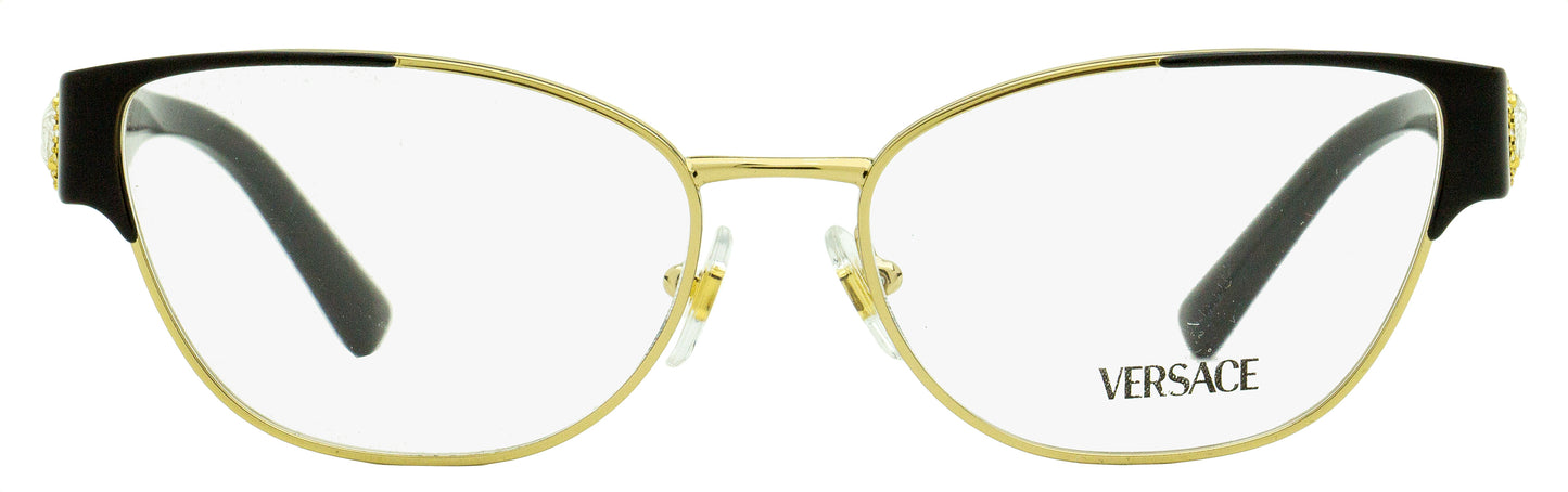 Versace Cat Eye Eyeglasses VE1267B 1433 Gold/Black 53mm