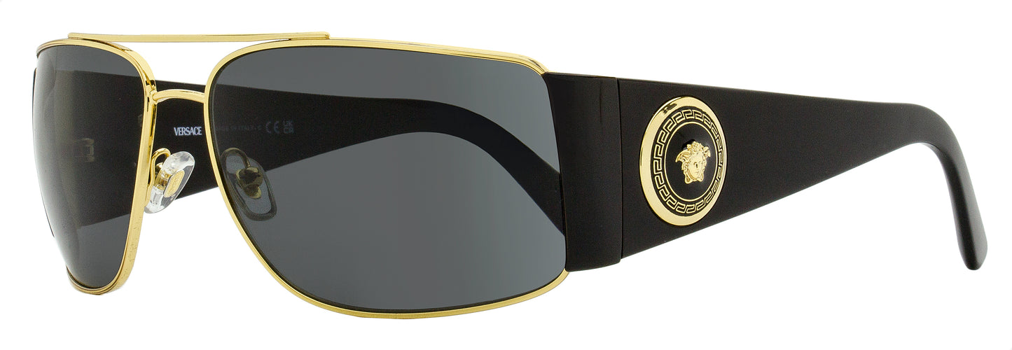 Versace Navigator Wrap Sunglasses VE2163 100287 Black/Gold 63mm