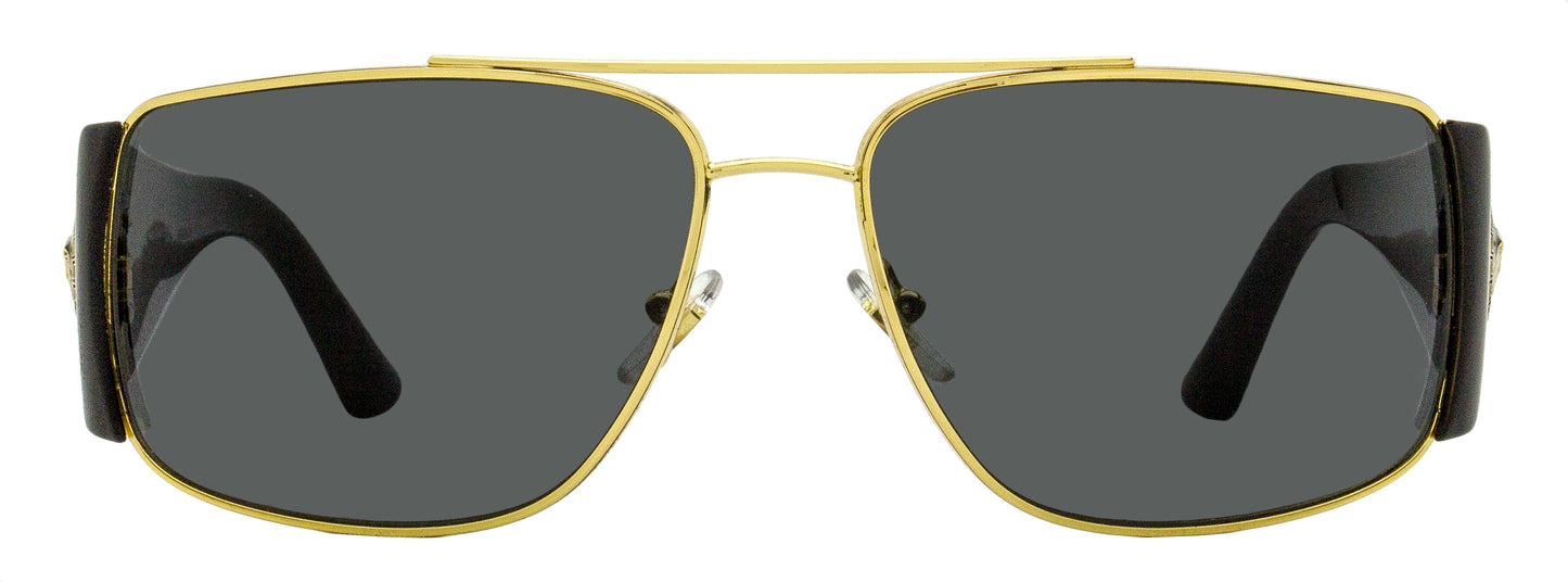 Versace Navigator Wrap Sunglasses VE2163 100287 Black/Gold 63mm