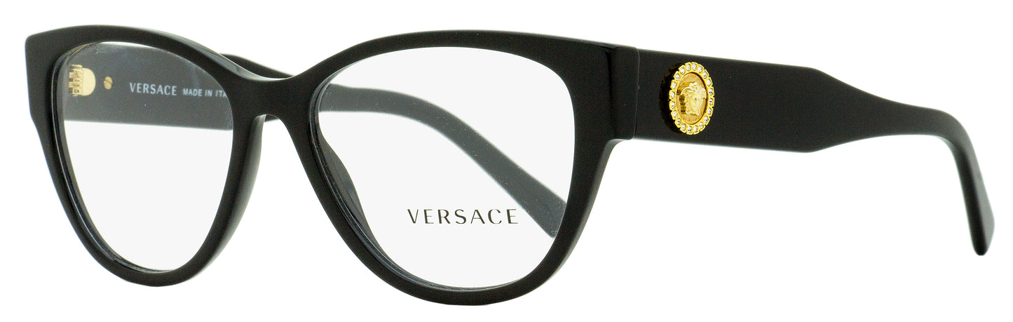 Versace Oval Eyeglasses VE3281B GB1 Black/Gold 53mm