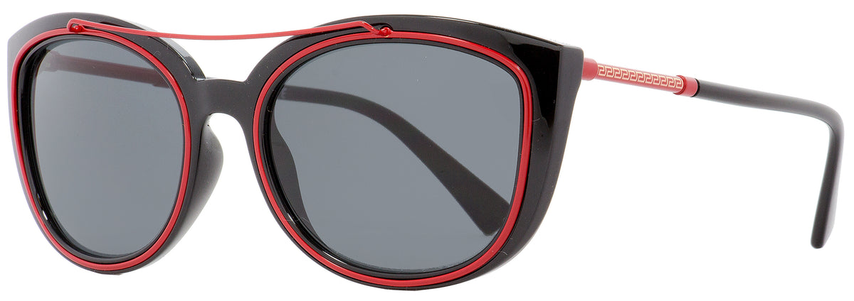 Versace Oval Sunglasses VE4336 5255-87 Black/Red 56mm 4336  display picture 2