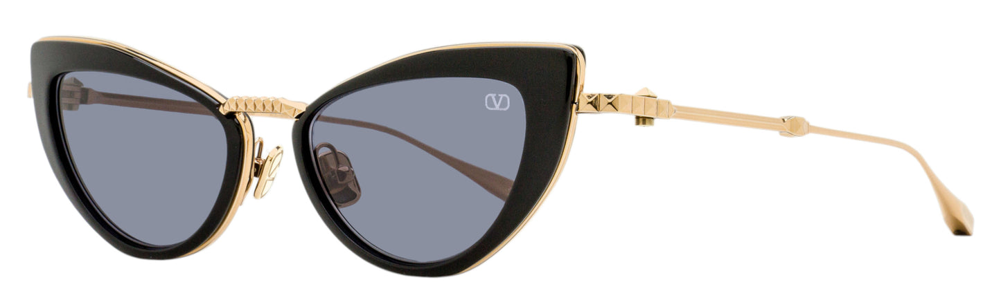 Valentino Titanium Cat Eye Sunglasses VLS-102 A Black/Gold 50mm