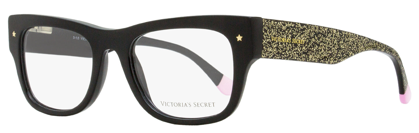 Victoria's Secret Rectangular Eyeglasses VS5014 01A Black/Gold Glitter 51mm 5014