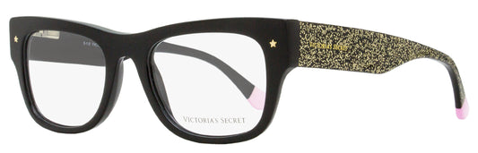 Victoria's Secret Rectangular Eyeglasses VS5014 01A Black/Gold Glitter 51mm 5014